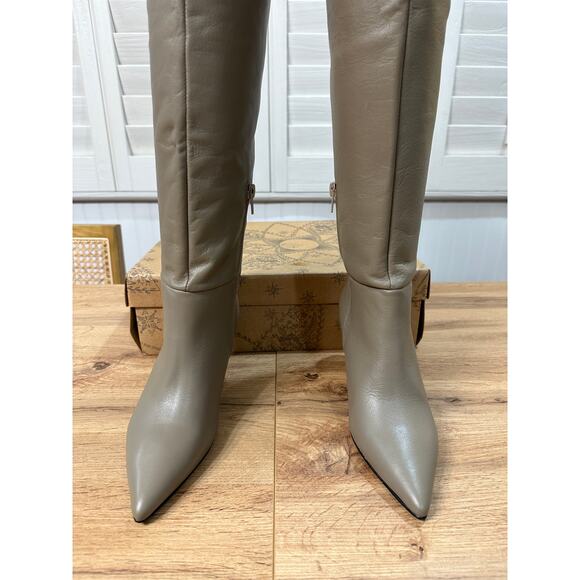 Free People Rocky Slouch Boots Grey/Nickel Leather Sz 6 US 36 EU NIB Modern Chic - Picture 10 of 16
